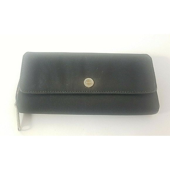 Herschel Supply Vintage Women Wallet Black Canvas Original 8" X 4" Ziparound - Picture 1 of 12